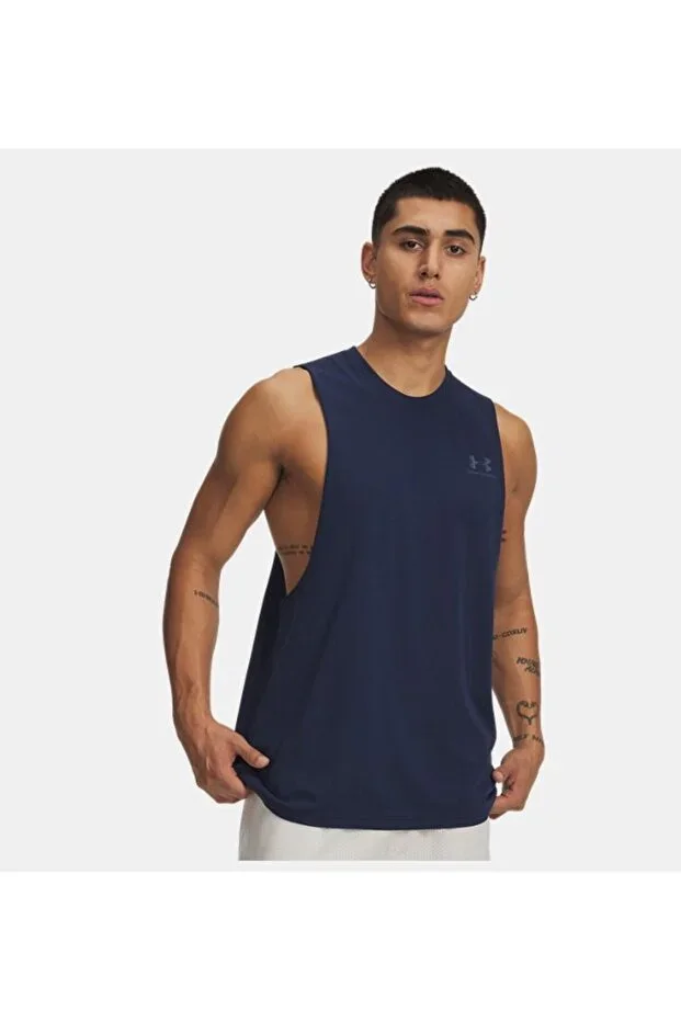 Men's UA Left Chest Cut Off Tank 1329286-409