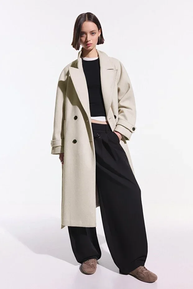 Belted soft trench coat