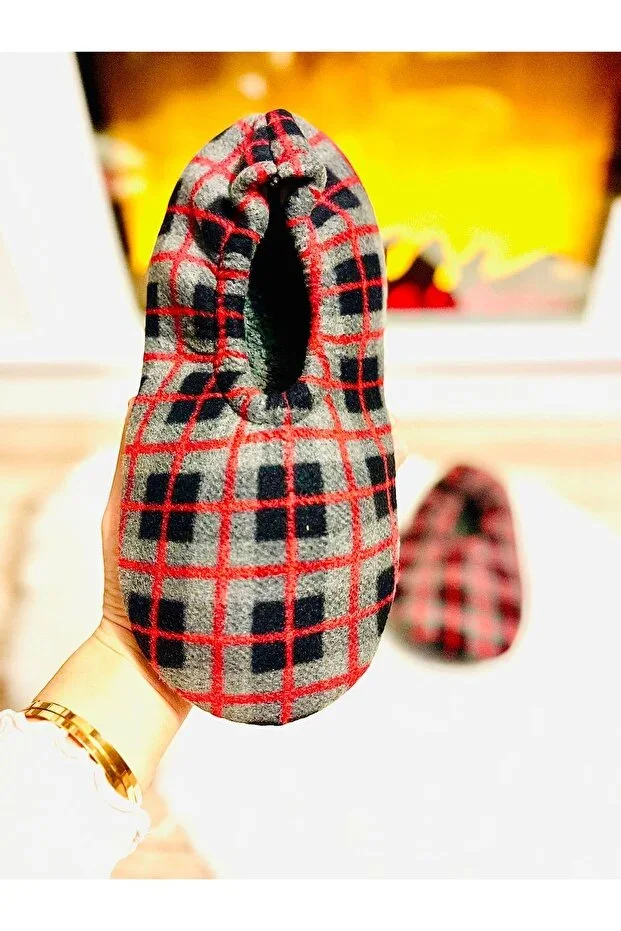 Men's soft cotton non-slip sole elastic home slipper boots