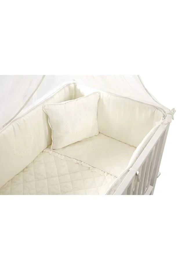 EGEBABY Baby Sleep Set 70x110 Cm, Cream 9 Pieces, Cream Leaf