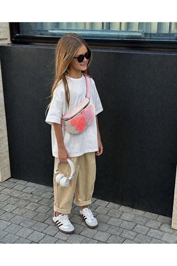 Butterfly Shiny Kids Waist Bag - Rainbow Strap