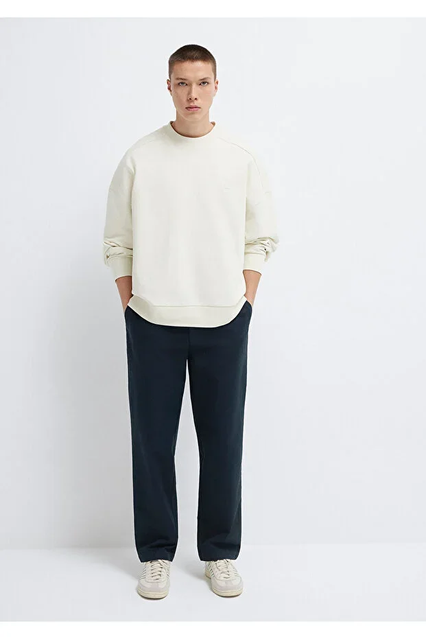 Elastic Waist Navy Trousers 0010610-71379
