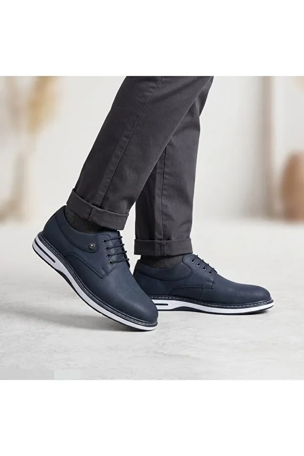 Lace-up Heel Support Simple Model Faux Leather Sport Men's Dress Shoe MK-200
