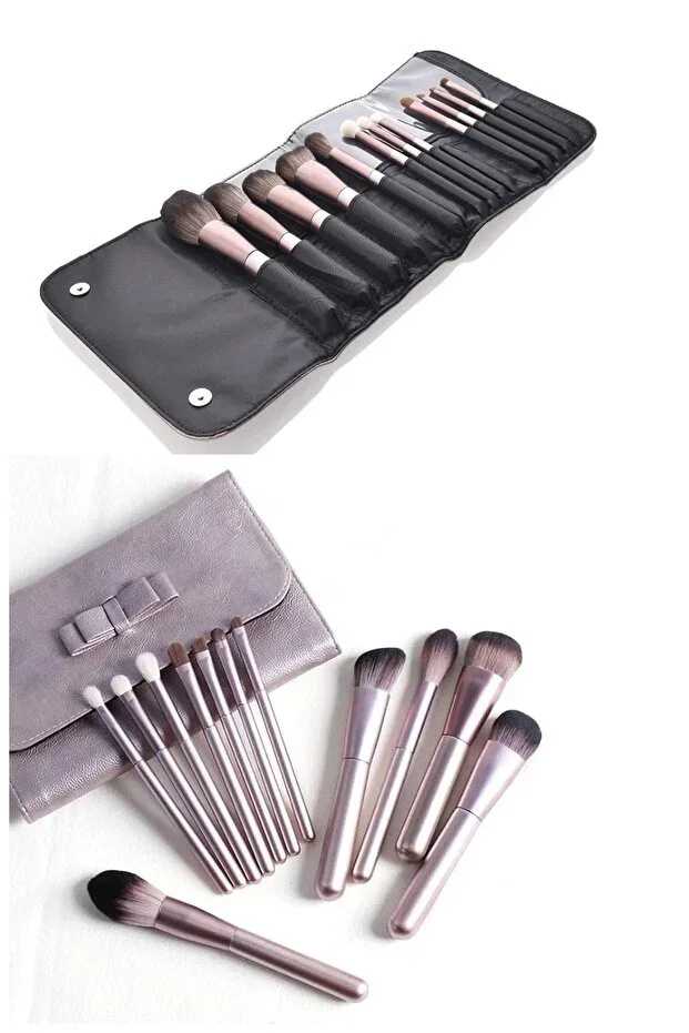 Rose Gold Special Bristle Brush Set 12 Pieces With Amazing Bag
