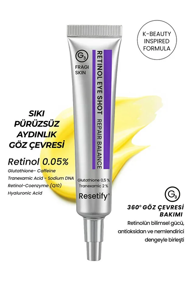 Retinol Eye Shot Eye Cream 20 ML (Retinol 0.1% Tranexamic 2% Glutathione 0.5%)