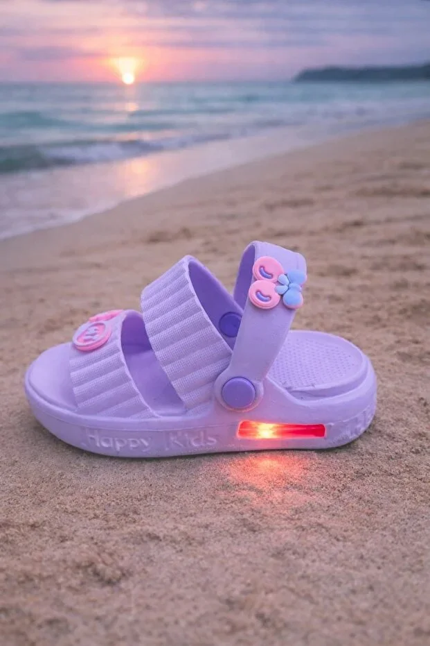 Children's Light-Up Emoji Beach Sea Pool School Kindergarten Girl Slippers Cross Orthopedic Home Street Slippers