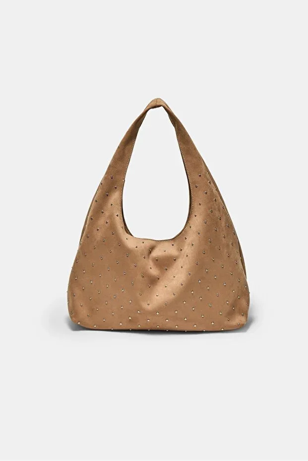 Soft-touch glitter shoulder bag