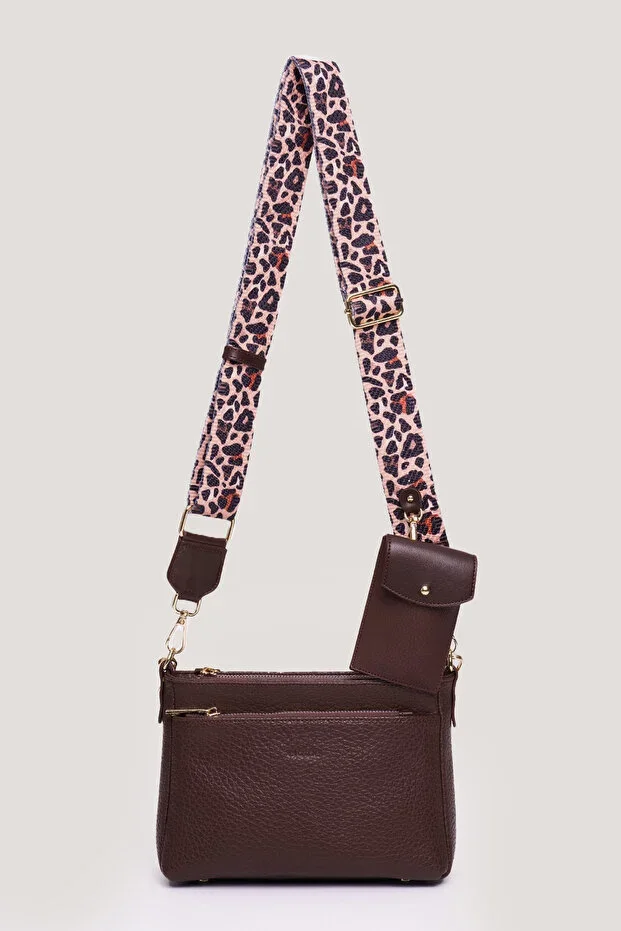 Multi-Compartment Women's Crossbody Bag Wallet Charm Detailed Multi-Pocket Daily Shoulder Bag ELT2505