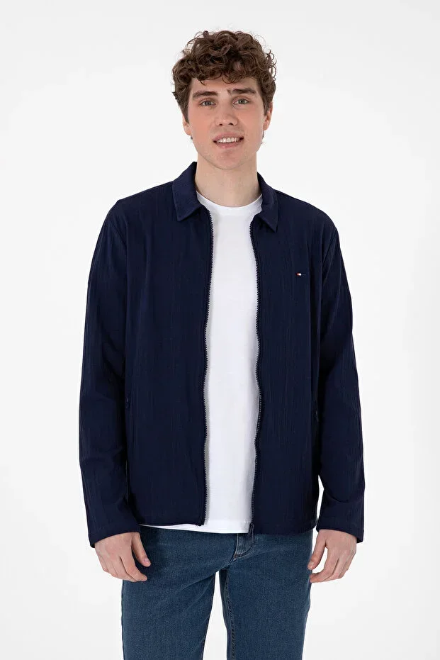 Men's Navy Blue Knit Cardigan 50299754-VR033