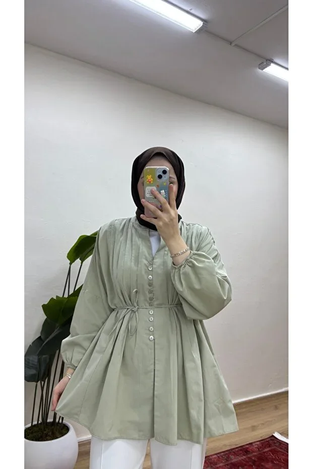 MOONSC NERVE LINEN MODESTY SHIRT