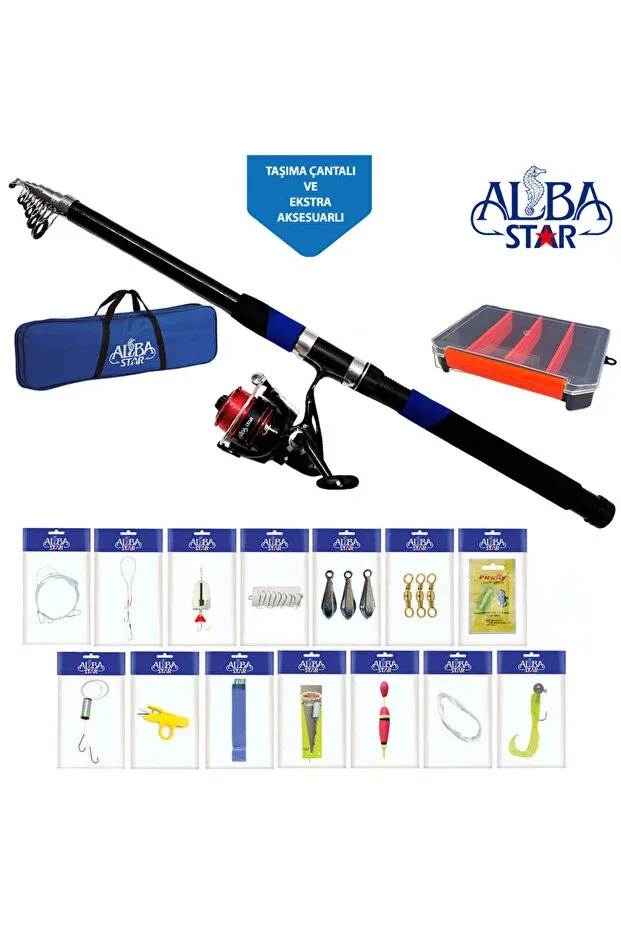 Full Set Lake and Sea Fishing Rod Set with Carrying Bag 300cm