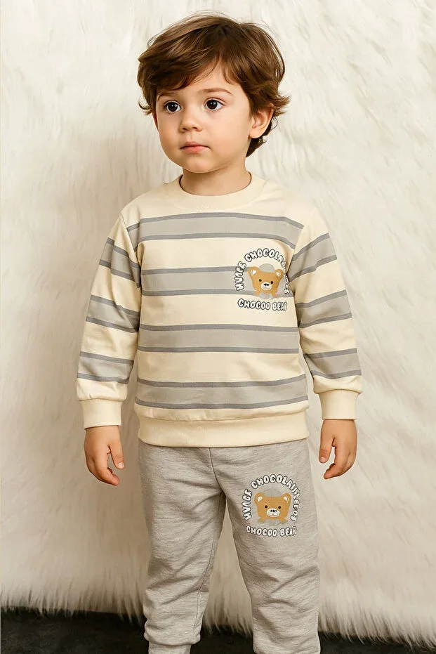 Boys' Seasonal Cotton Top & Bottom Tracksuit Set