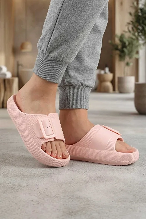 Women's Summer Single Strap Adjustable Eva Bathroom Garden Pool Beach Slippers