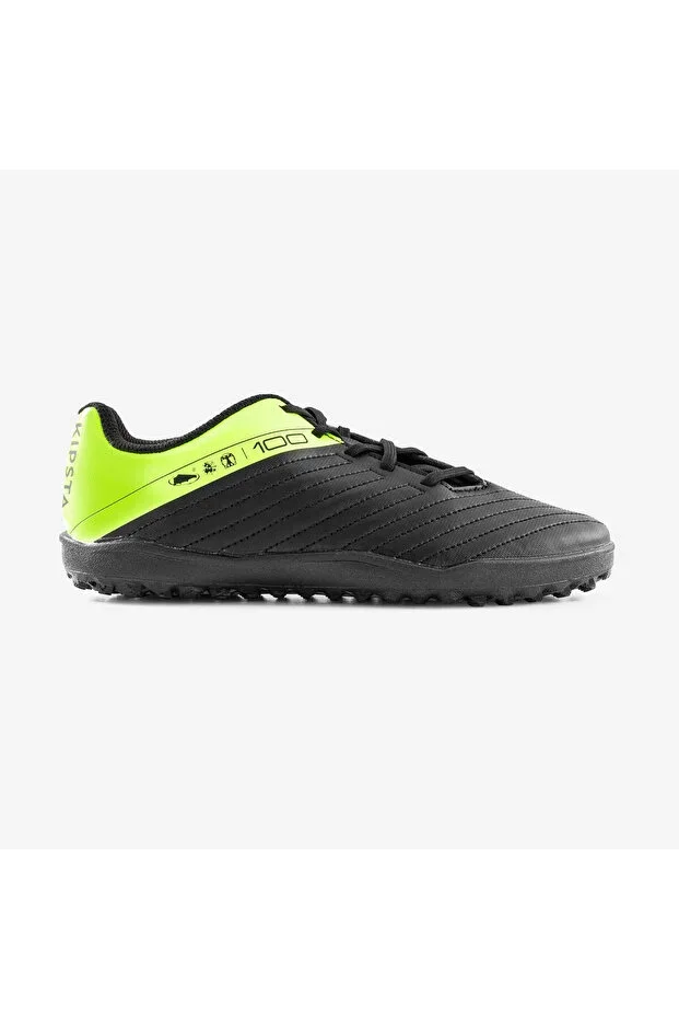 Kipsta Kids' Artificial Turf Football Shoes / Football Boots - Black / Yellow - 100 Turf