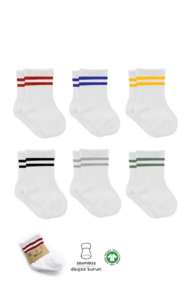 Bistil Girls Boys Baby Organic Basic Long Socket Socks