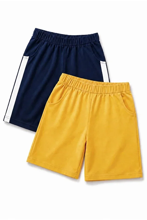 Boys' Basic 2-Pack Shorts with Side Stripe