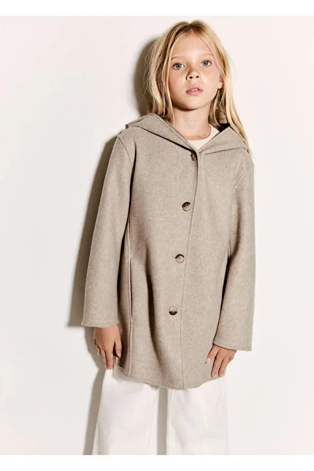 MANGO Kids Pocketed Fabric Coat