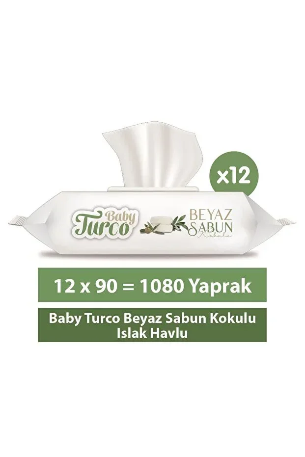 White Soap Scented Wet Towel 12x90
