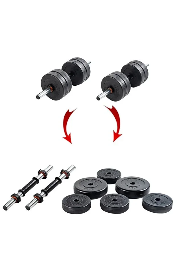 20 KG Weight Plate + 2 Short Bar (Total 21 KG) Dumbbell Set – Domestic Production, 2 Year Warranty, Durable
