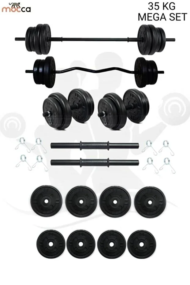 38 Kg Z-bar Weightlifting Set and Dumbbell Set Weight Fitness Set