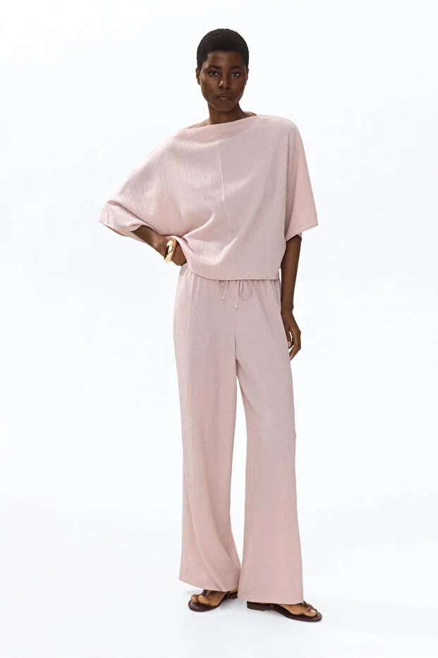 H&M Boat Neck Krinkle Top