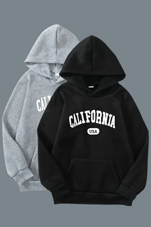 2 Pieces Seasonal California Print Unisex Kids Sweatshirt