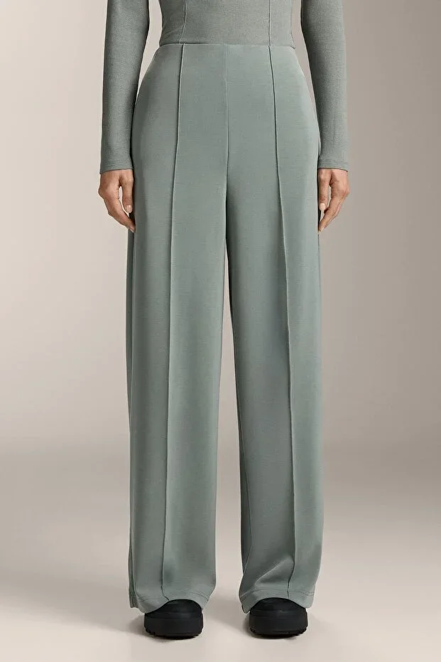 Oysho Ribbed Straight Trousers with Modal