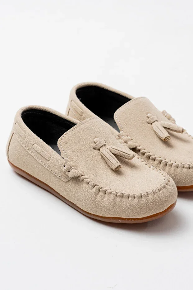 Children's Beige Soft Non-Slip Anatomical Sole Loafer