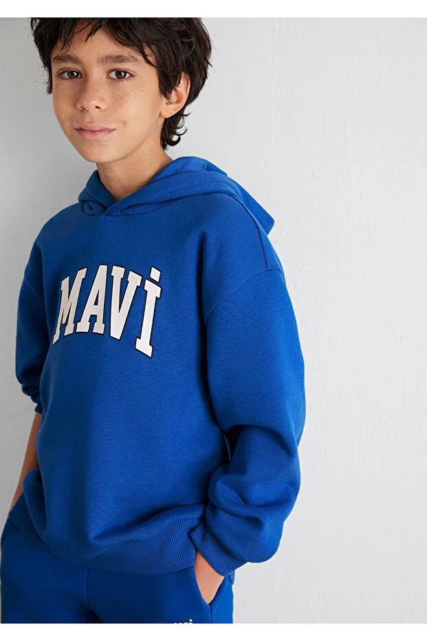 Logo Print White Hooded Sweatshirt 6610110-70057