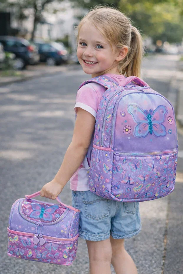 Dream West butterfly themed 3-piece school bag set