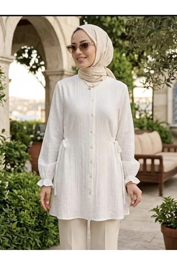 SHİROSA Lace Detail Modest Tunic