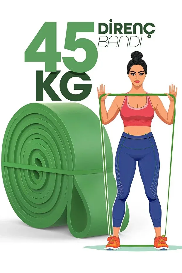 45KG Pull-up Rubber Band Gym Resistance Band Muscle Building Band Green (Ultra Hard)