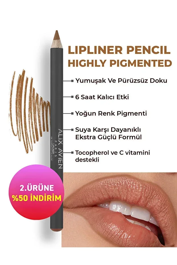 Long-Lasting Non-Smudging Moisturizing Lip Liner - Lipliner Pencil 08 Terracotta Nude