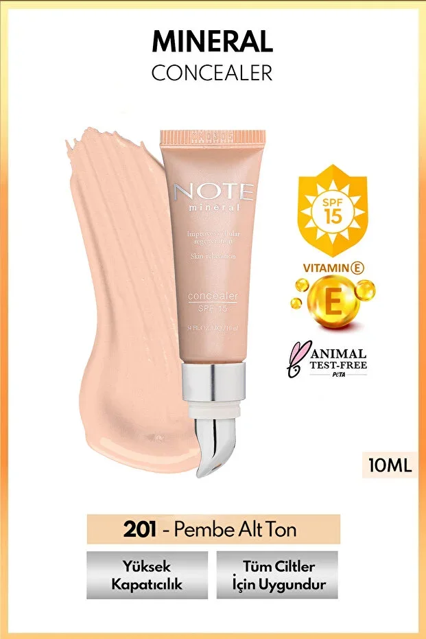 Mineral Concealer Spf 15 High Coverage Under-Eye Concealer with Metal Applicator - 201 Light