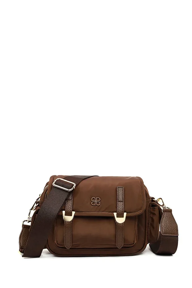 Women's Brown Fabric Cross Bag 26PBD24526F