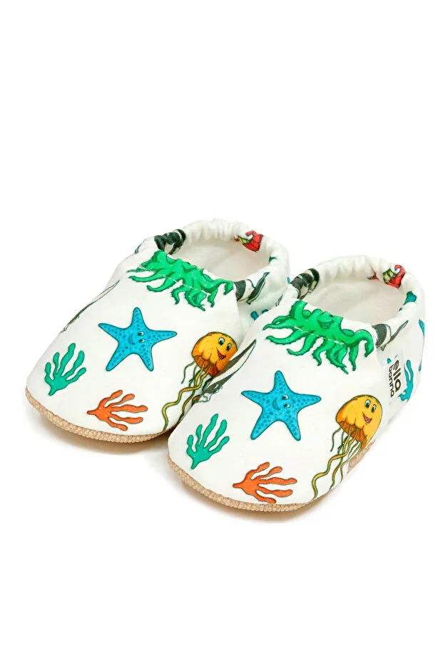 Non-Slip Sole Sea Creatures Baby Booties, House Slipper Nursery Shoes