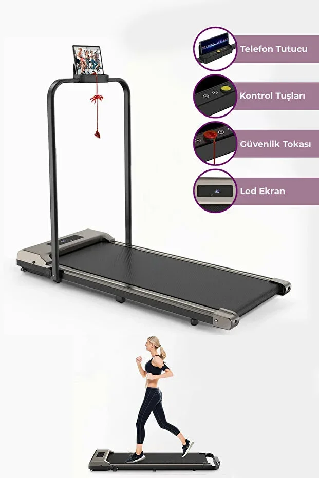 Remote Controlled Foldable Walking and Running Treadmill with 120 kg Capacity, 12 km/h Speed RL-910