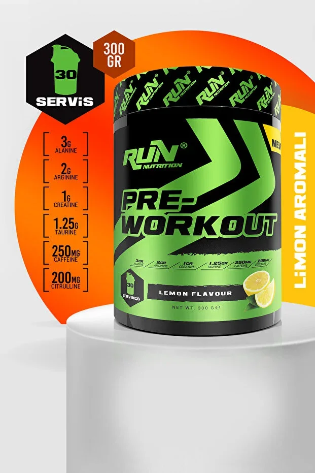 Pre-workout Lemon Flavored - 300g - 30 Servings