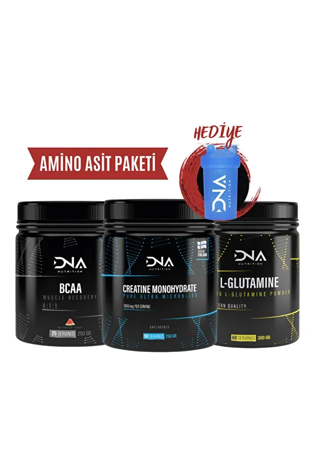 Amino Acid Package (Bcaa 250gr + Creatine 250gr + Glutamine 300gr)