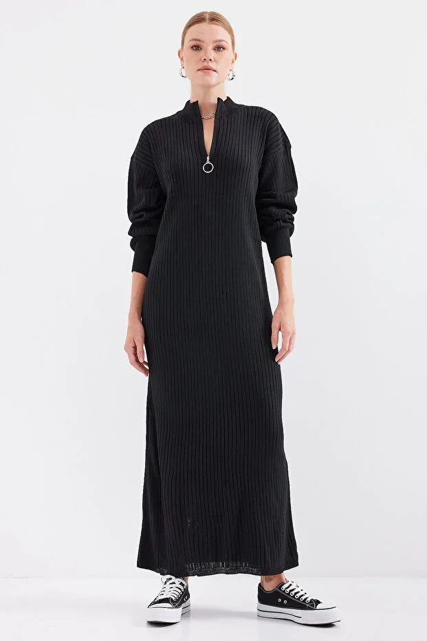 Bigdart 15839 Full Knit Dress - Black