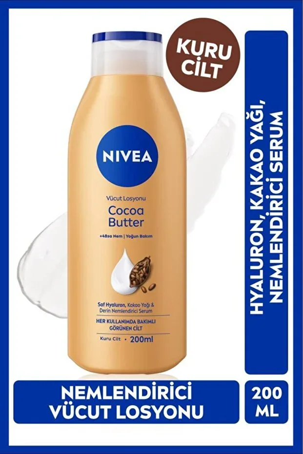 Moisturizing Body Lotion Cocoa Butter 200 ml,Cocoa Butter,Hyaluronic Acid,Dry Skin