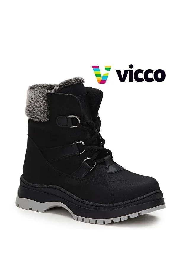 Alexis Fur Orthopedic Children's Boots BLACK