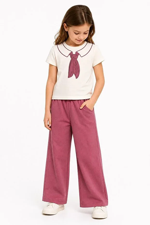 Girl's Scarf Print Cotton Set