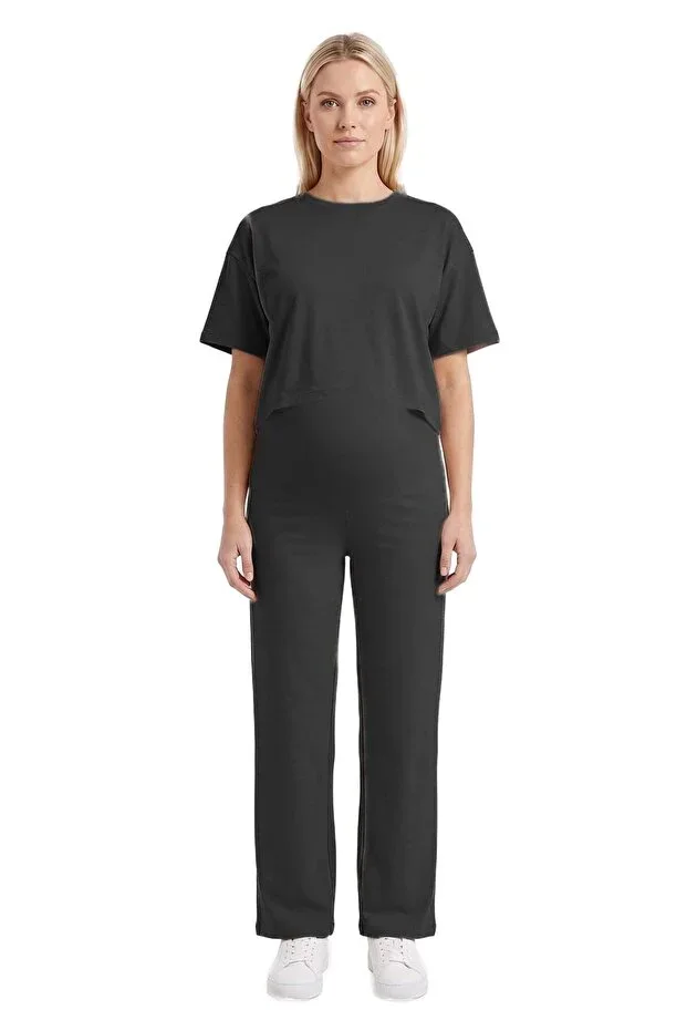 Premium - Sway Collection | Black High Waist Modal Maternity Trousers