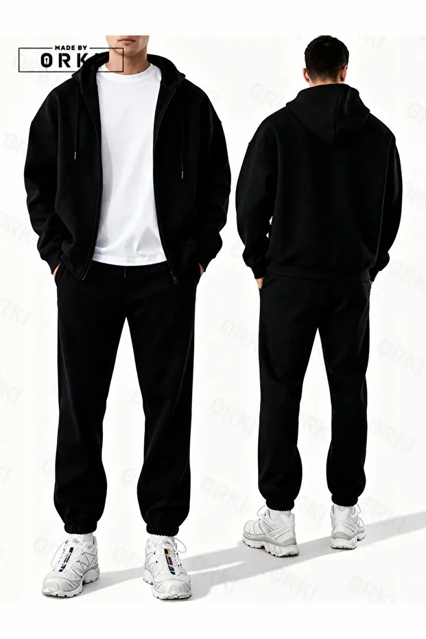 Unisex Oversize Zip-Up Hoodie Tracksuit – Minimal Premium