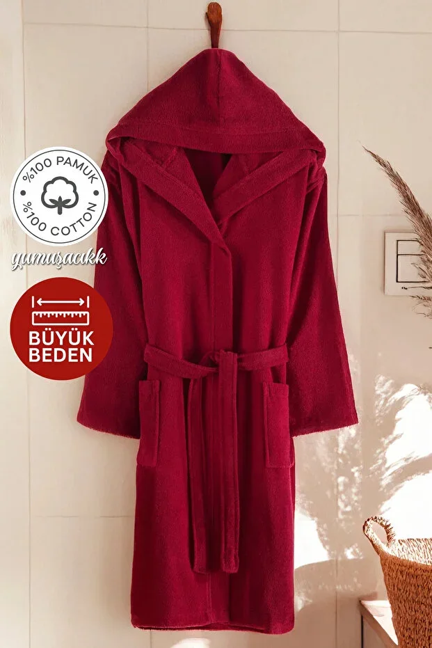 Talu Hooded Bathrobe for Women and Men 100% Cotton | Durable | Quick Drying | Soft Comfort