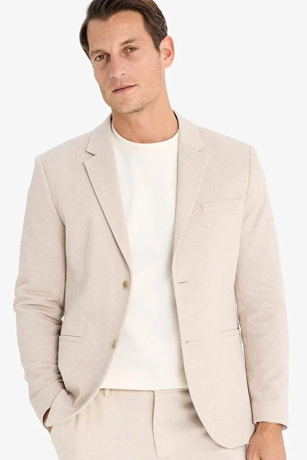 Slim Fit Lined Buttoned Blazer Jacket N0503AZ25SP