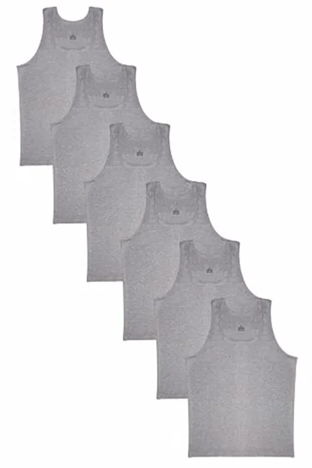 6-Pack Grey Boys' Cotton Undershirt