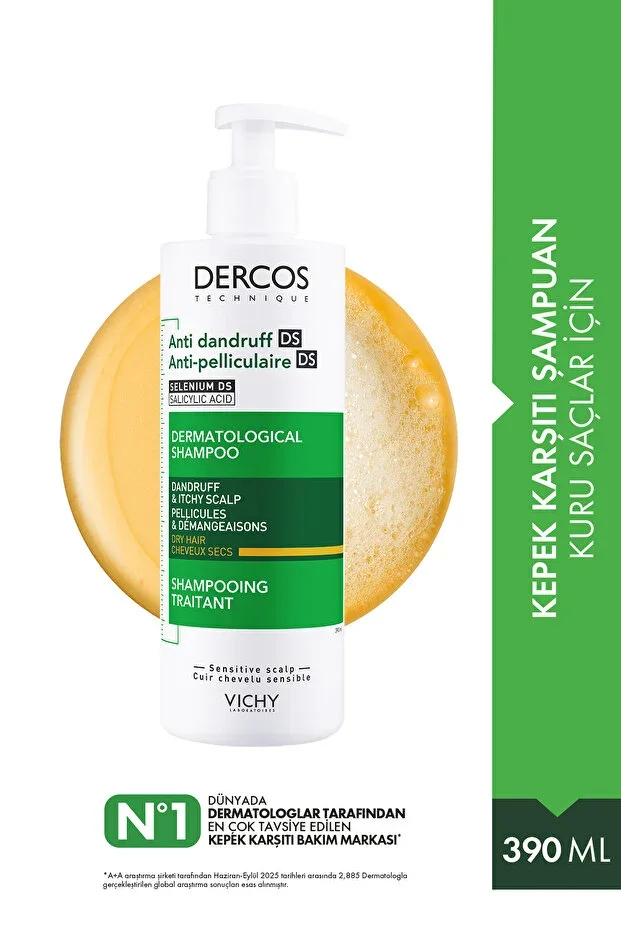 Dercos Anti Dandruff Shampoo for Dry Hair 390 ml