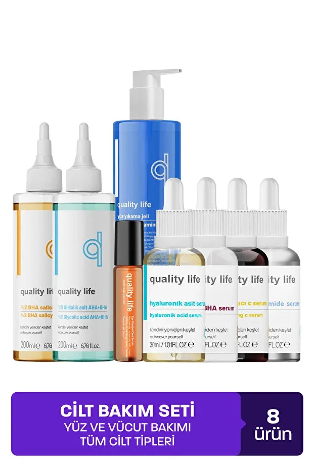 Skin Care Set for Oily, Combination, Dry Skin, Men and Women, Face and Body Cleansers